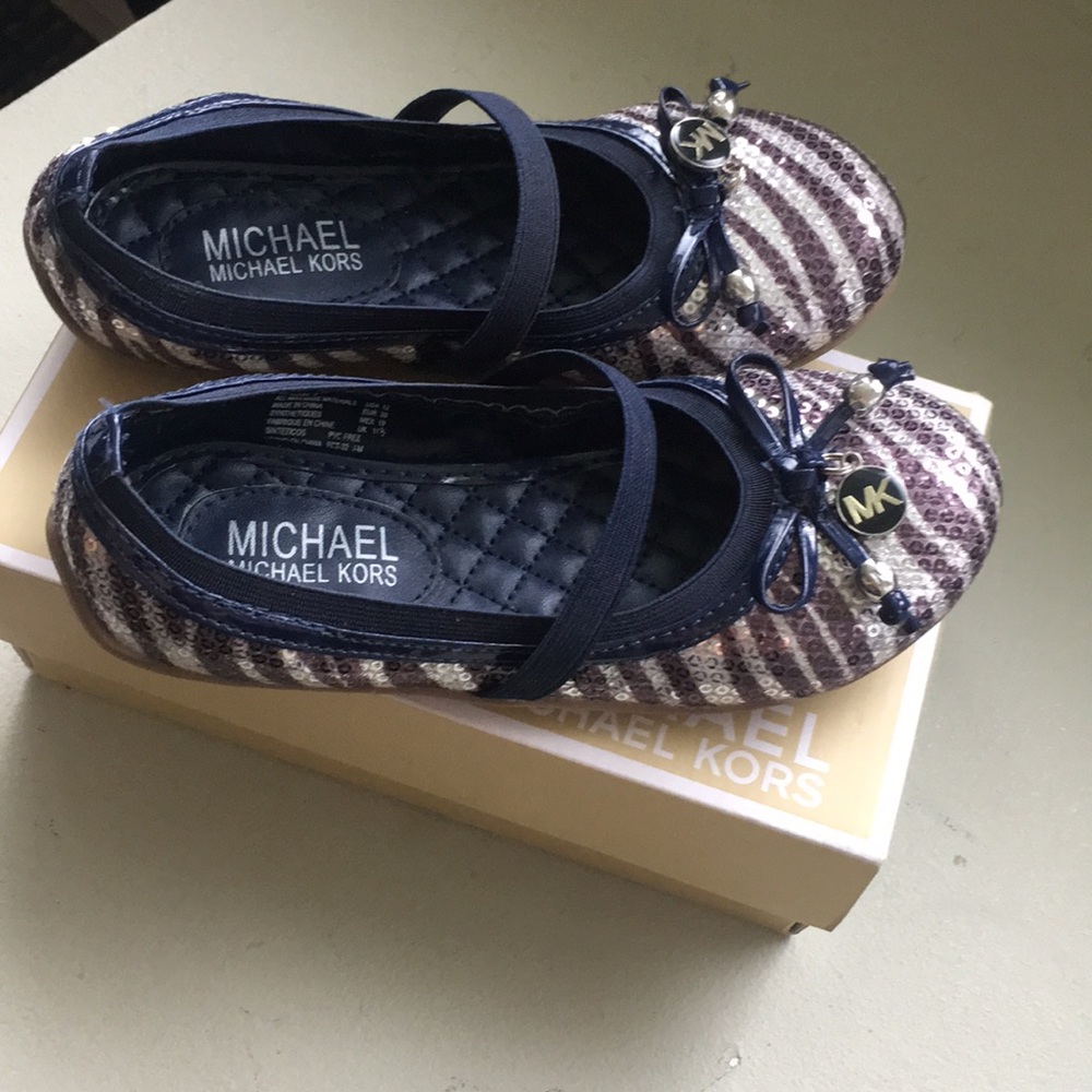 Michael Kors Girls Sequin Ballet Flats Size 12